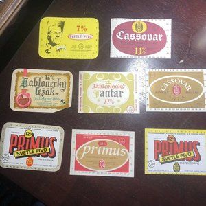 Beer Labels Unused Czechoslovakian Original Letter and Envelope 10 Labels 1990s